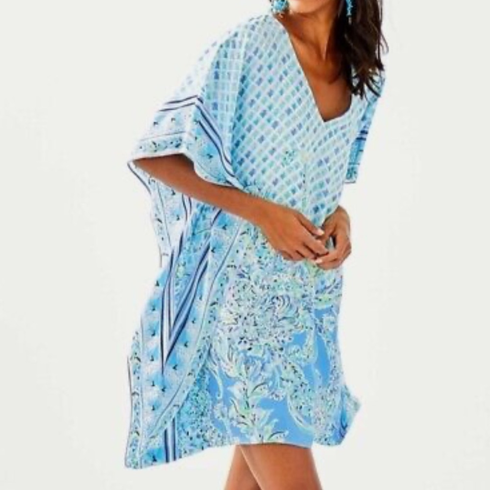 Lilly Pulitzer Lindamarie Silk Caftan XXSX (fits0-4) please read - Picture 12 of 12